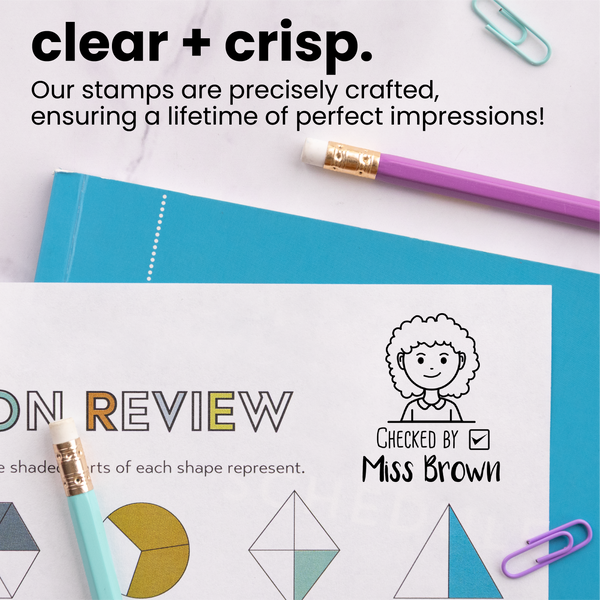 Custom Checked By Avatar Teacher Stamp