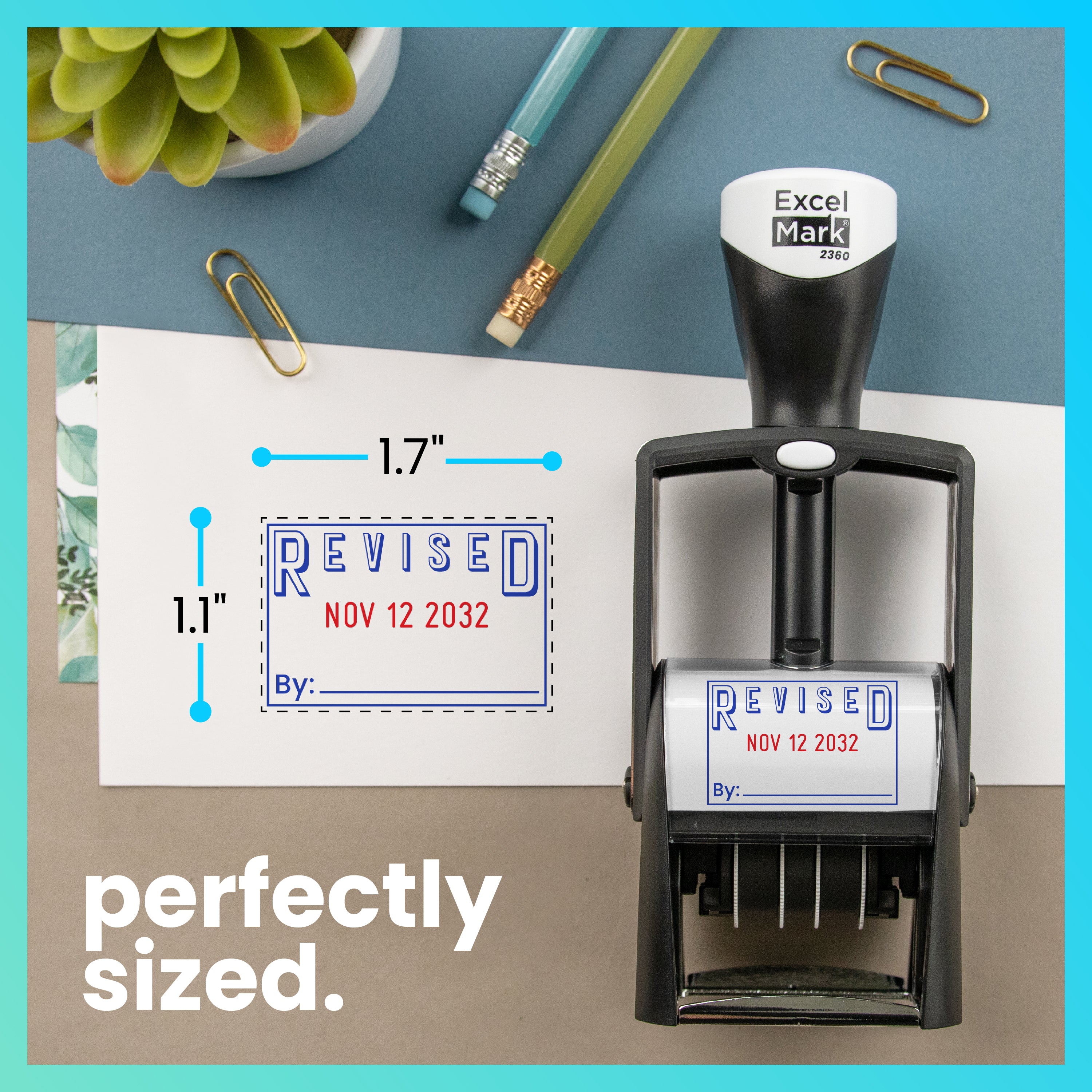 Date Stamp Example Heavy-Duty Revised Date Stamp | ExcelMark