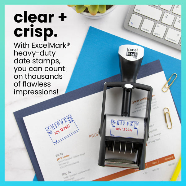 Heavy-Duty Shipped Date Stamp