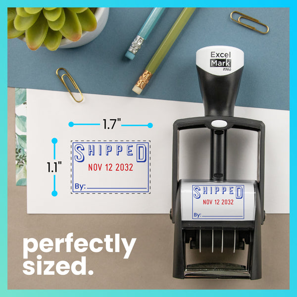 Heavy-Duty Shipped Date Stamp