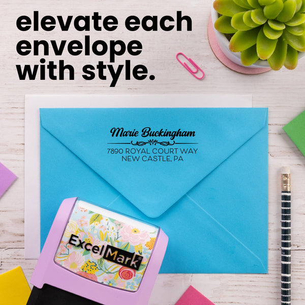 Flourished Line Address Stamp
