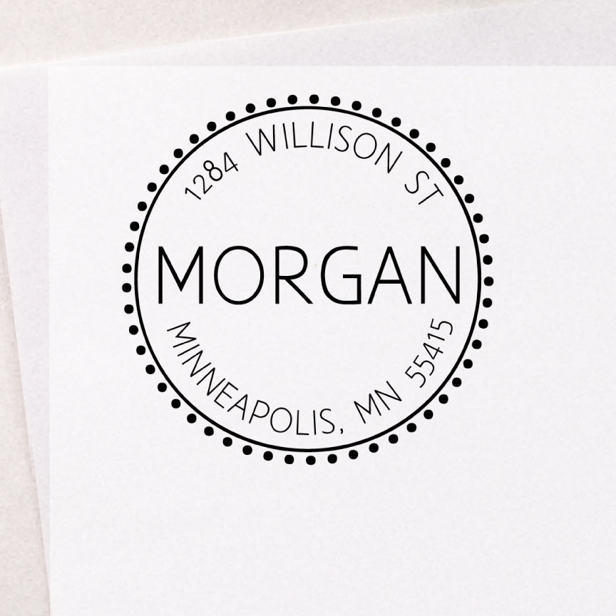 Dotted Circle Address Stamp