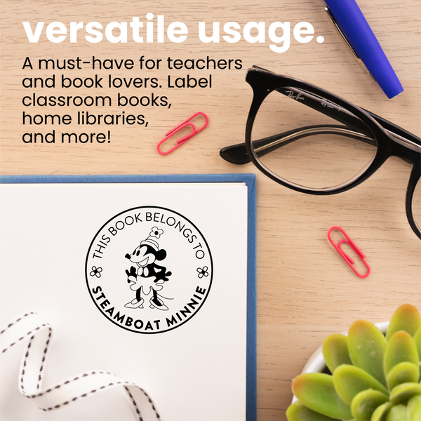 Minnie Daisy Border Book Stamp