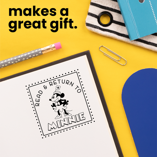 Minnie Reads Book Stamp