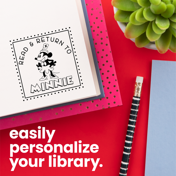 Minnie Reads Book Stamp