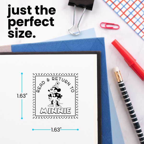 Minnie Reads Book Stamp