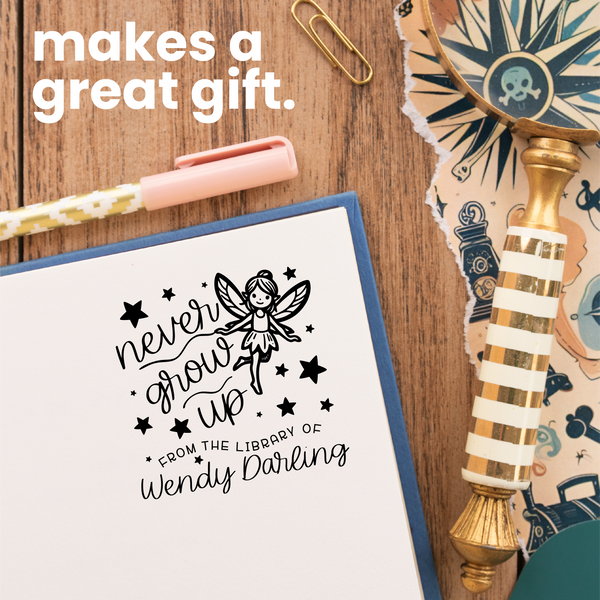 Never Grow Up Book Stamp