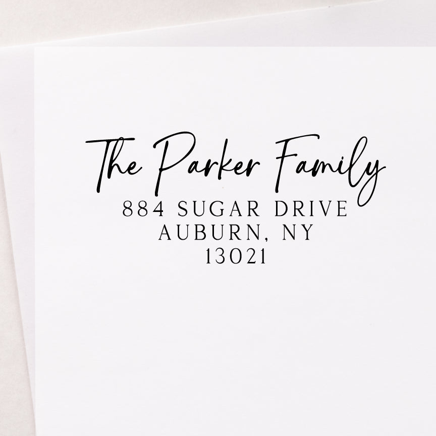 Santa Catalina Script Address Stamp