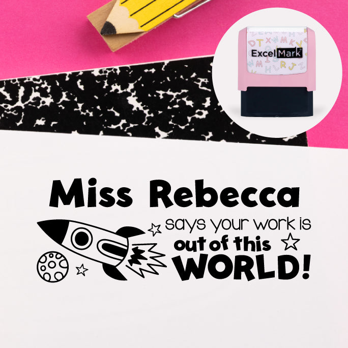 Puns of Praise Space Teacher Stamp
