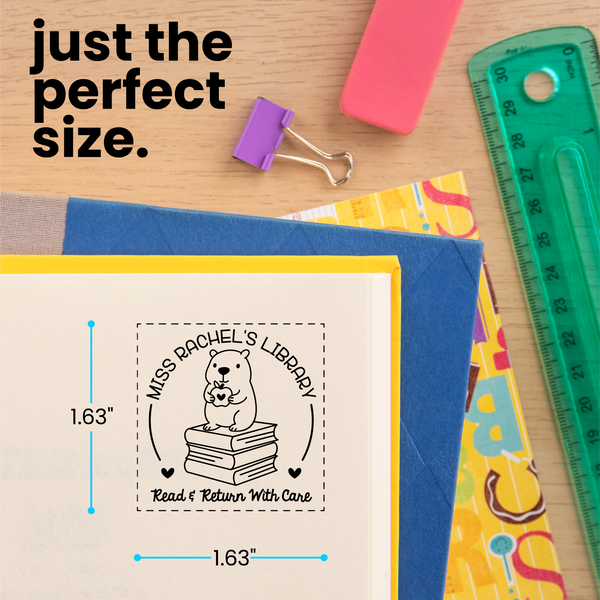 Book Buddies Capybara Stack Library Stamp