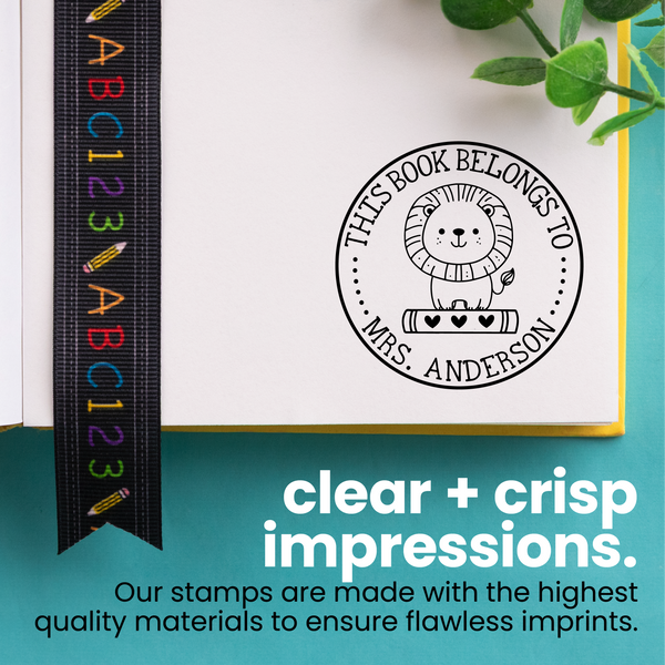 Book Buddies Lion Book Stamp
