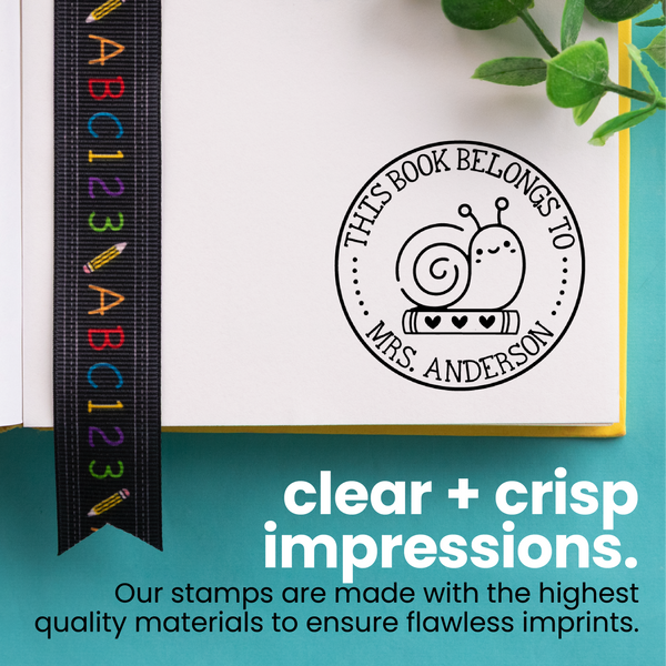 Book Buddies Snail Book Stamp