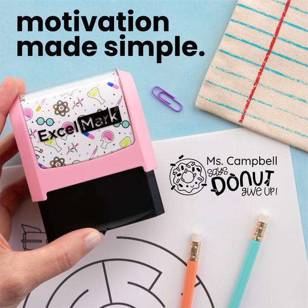 Puns of Praise Donut Give Up Teacher Stamp