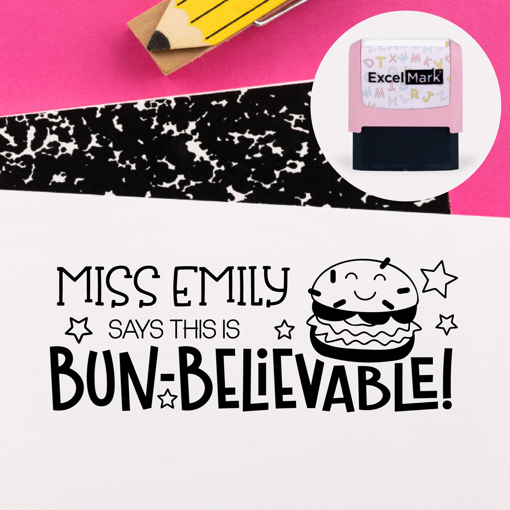 Puns of Praise Hamburger Teacher Stamp