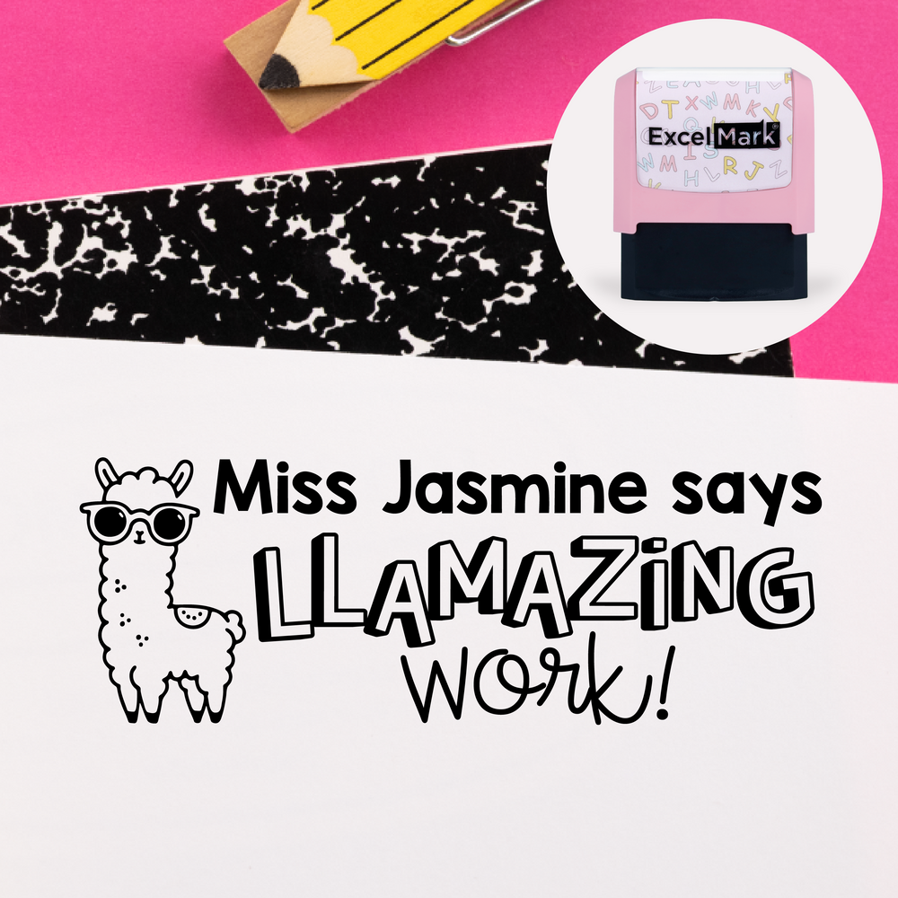 Puns of Praise Llama Teacher Stamp