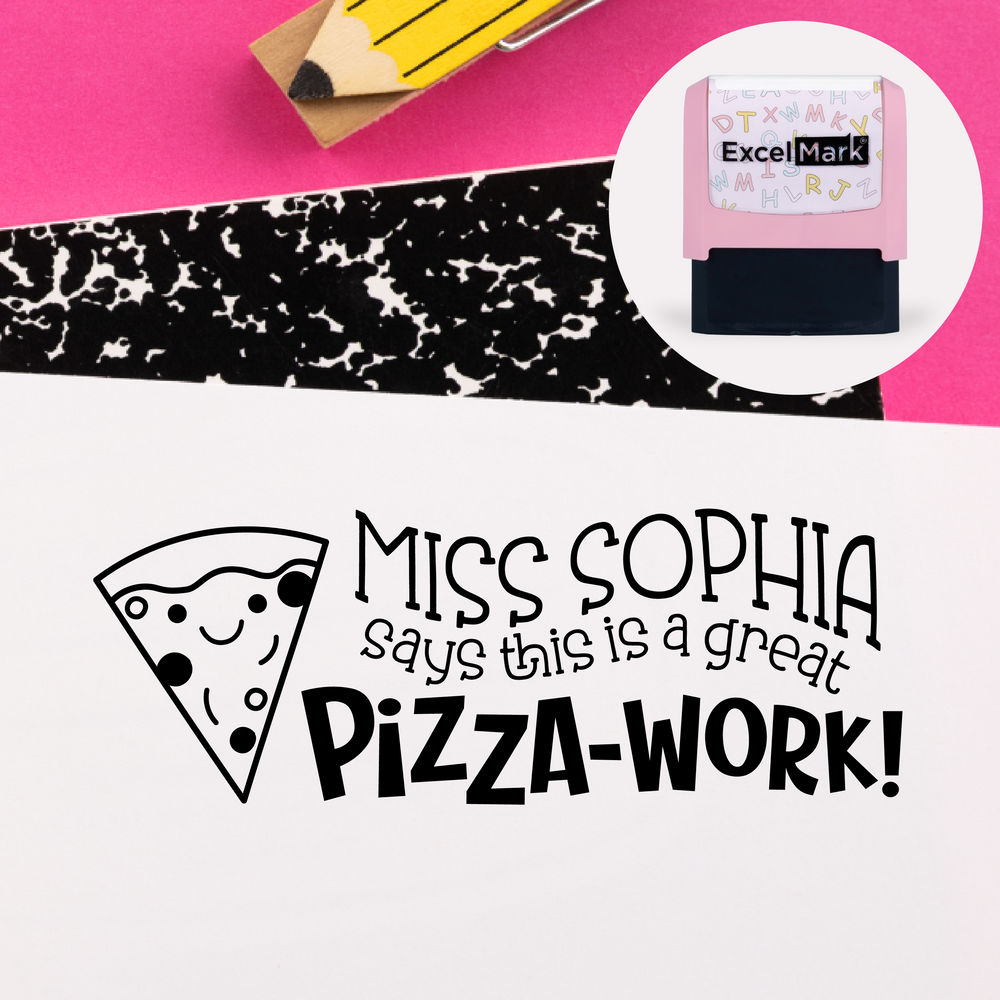 Puns of Praise Pizza Teacher Stamp