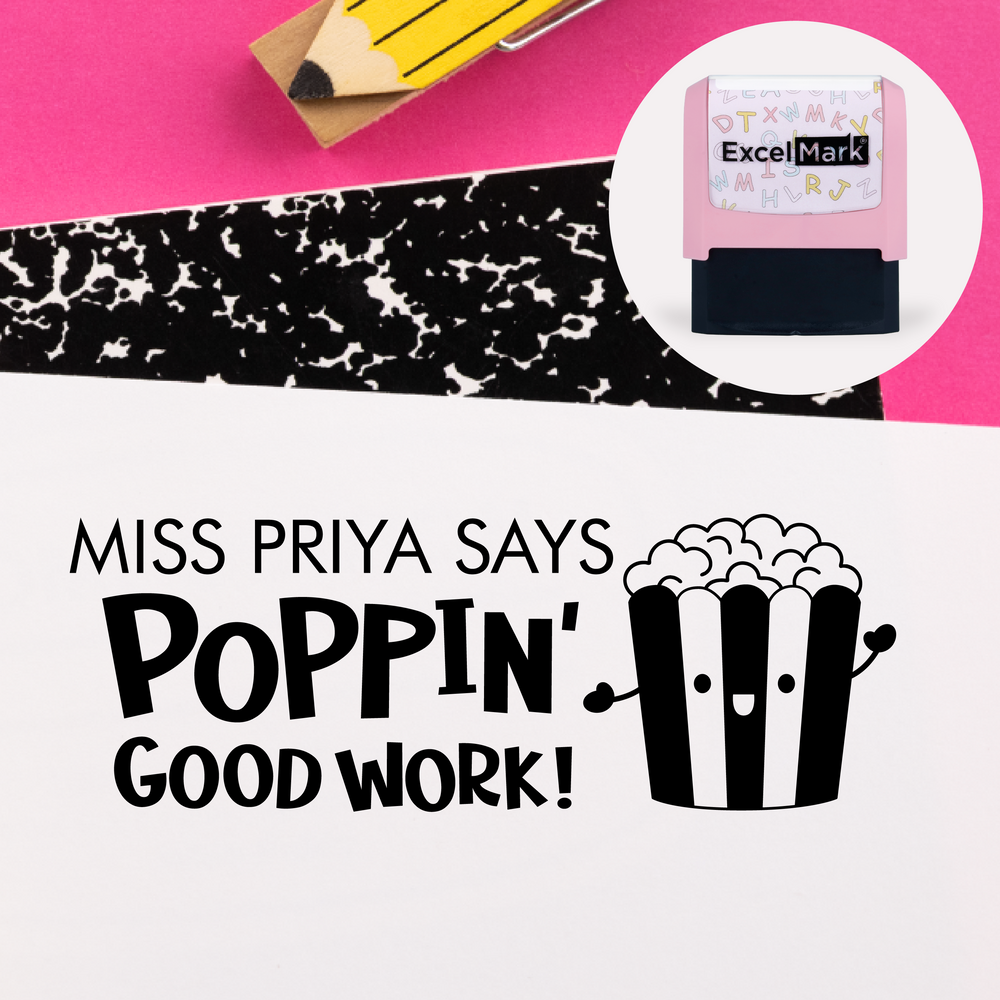 Puns of Praise Popcorn Teacher Stamp