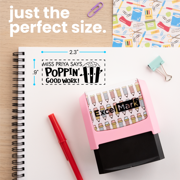 Puns of Praise Popcorn Teacher Stamp