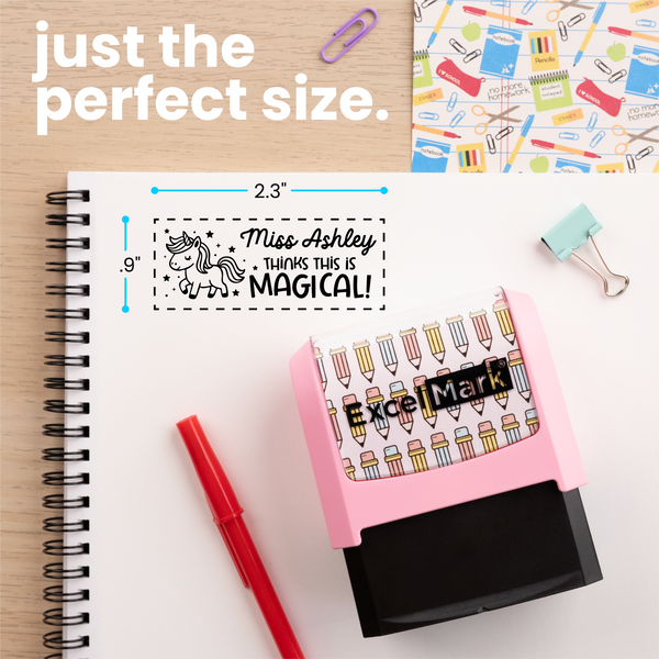 Puns of Praise Unicorn Teacher Stamp