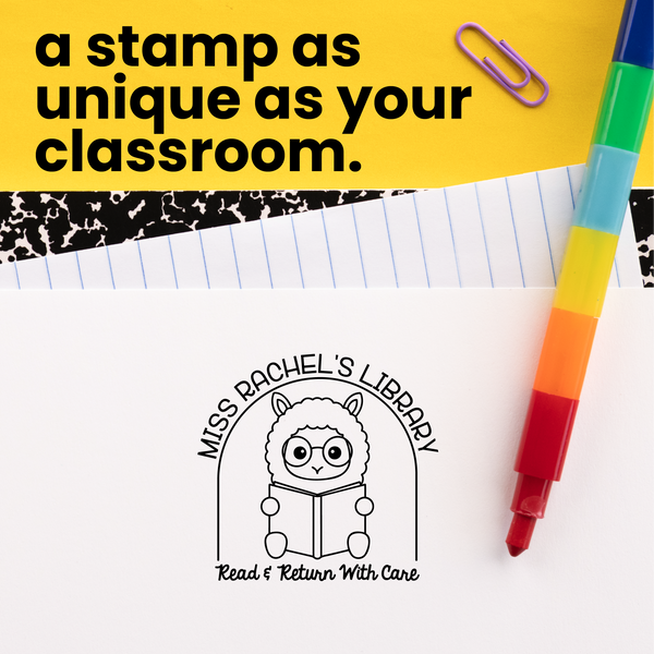 Book Buddies Llama Library Stamp