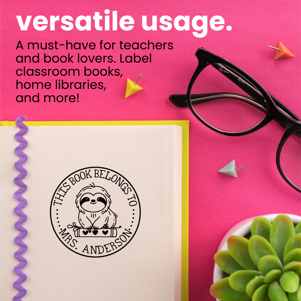 Book Buddies Sloth Book Stamp