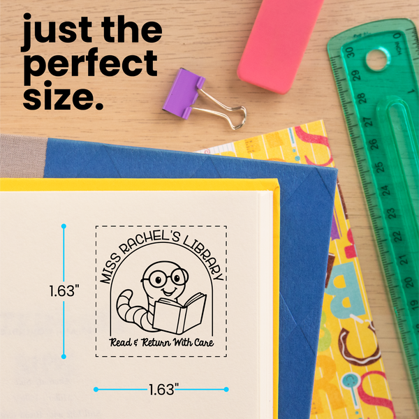 Book Buddies Worm Library Stamp