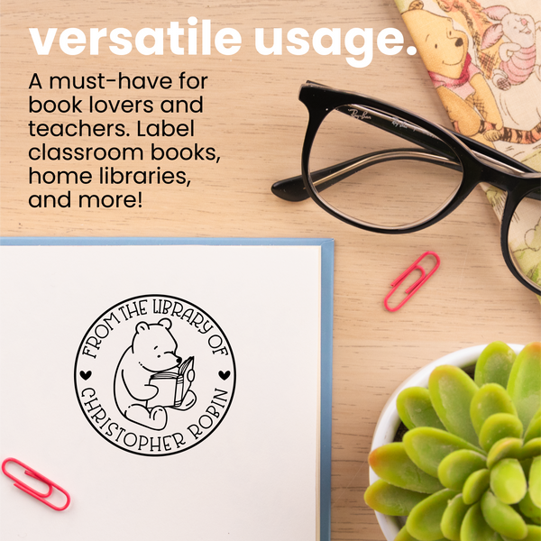 Bookish Pooh Book Stamp
