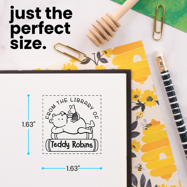 Pooh and Piglet Read Together Book Stamp