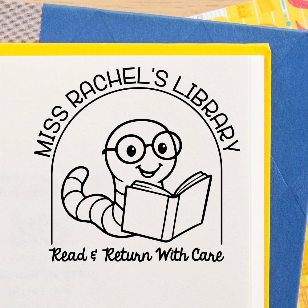 Book Buddies Worm Library Stamp