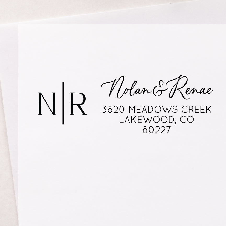 Our Best Moments Monogram Address Stamp