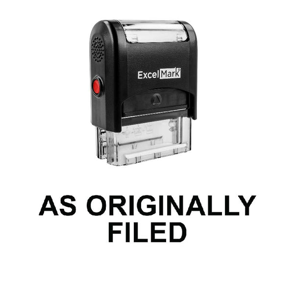 As Originally Filed Stamp