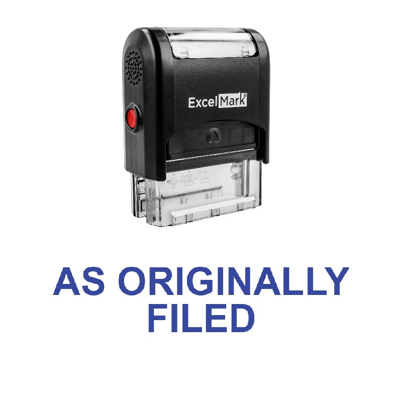 As Originally Filed Stamp | ExcelMark
