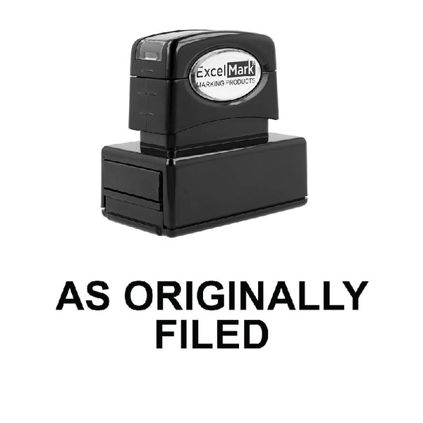As Originally Filed Stamp