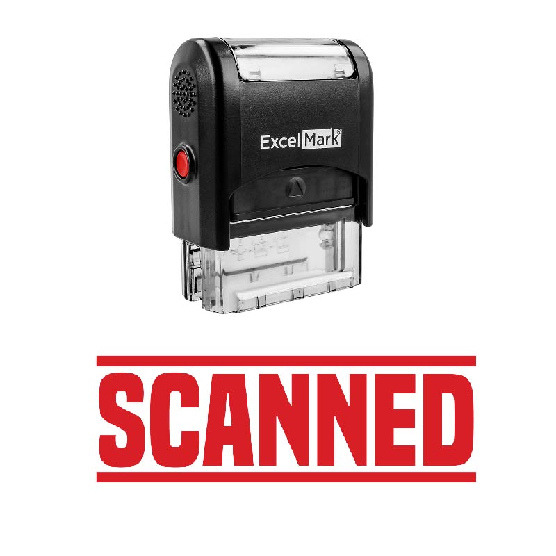 Screened Stamp Double Line SCANNED Stamp | ExcelMark