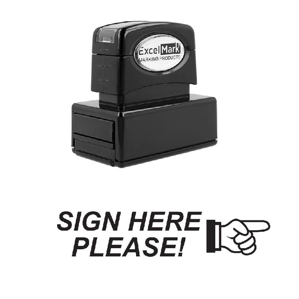Right SIGN HERE PLEASE! Stamp