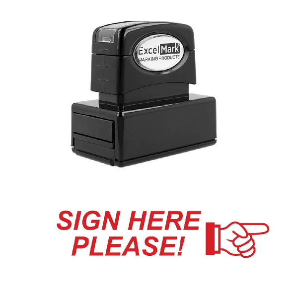 Right SIGN HERE PLEASE! Stamp