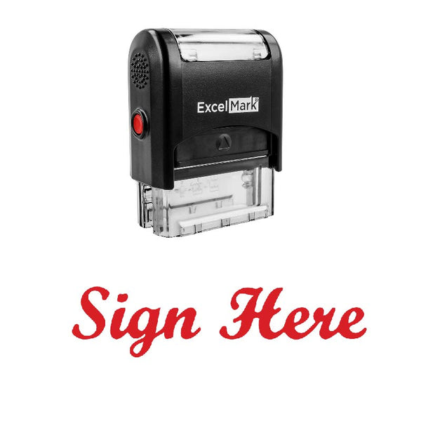 Script SIGN HERE Stamp