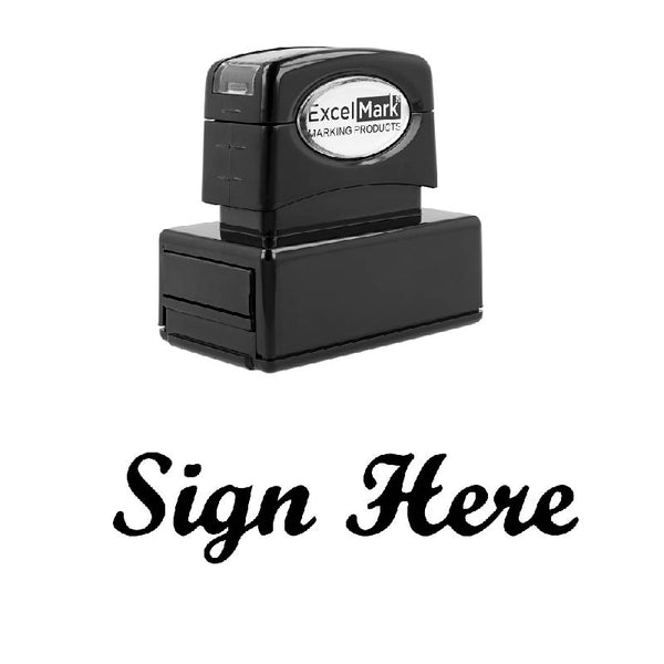 Script SIGN HERE Stamp