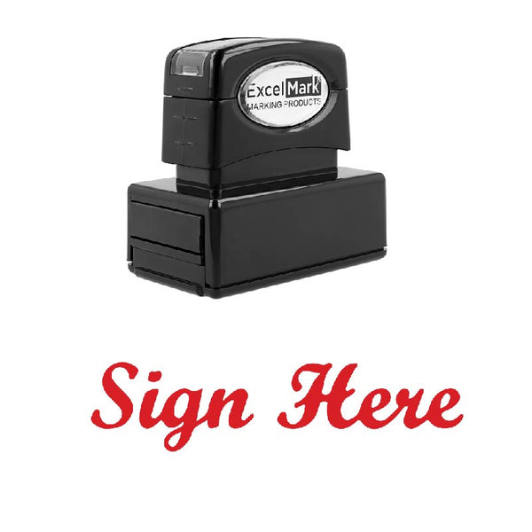 Script SIGN HERE Stamp
