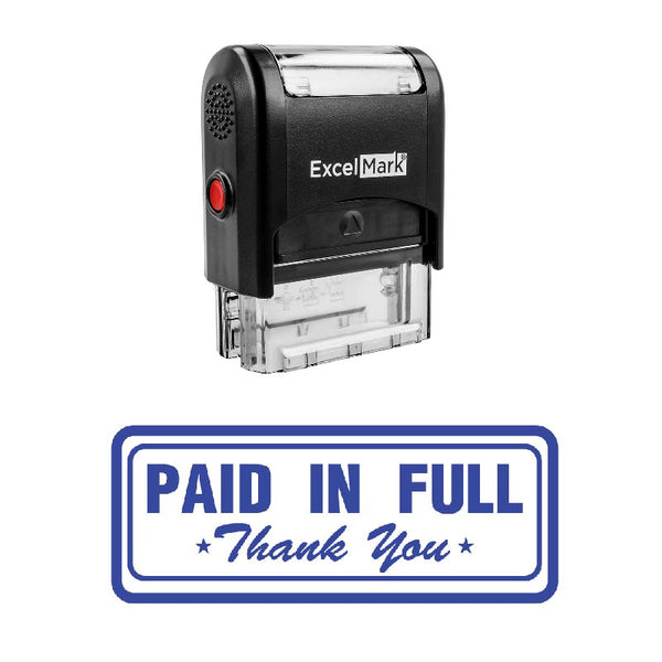 Box PAID IN FULL Thank You Stamp