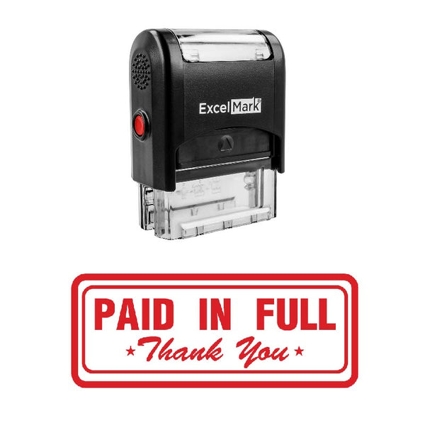 Box PAID IN FULL Thank You Stamp