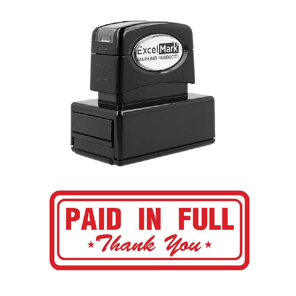 Box PAID IN FULL Thank You Stamp