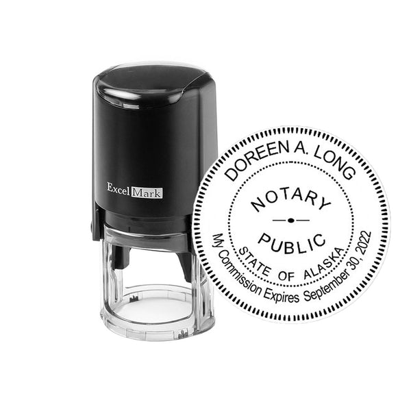 Round Self-Inking Alaska Notary Stamp