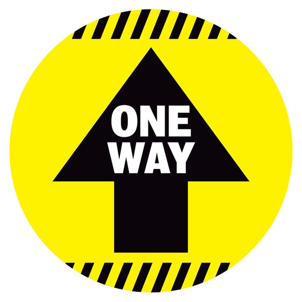 Caution Lines One Way Arrow Floor Decal
