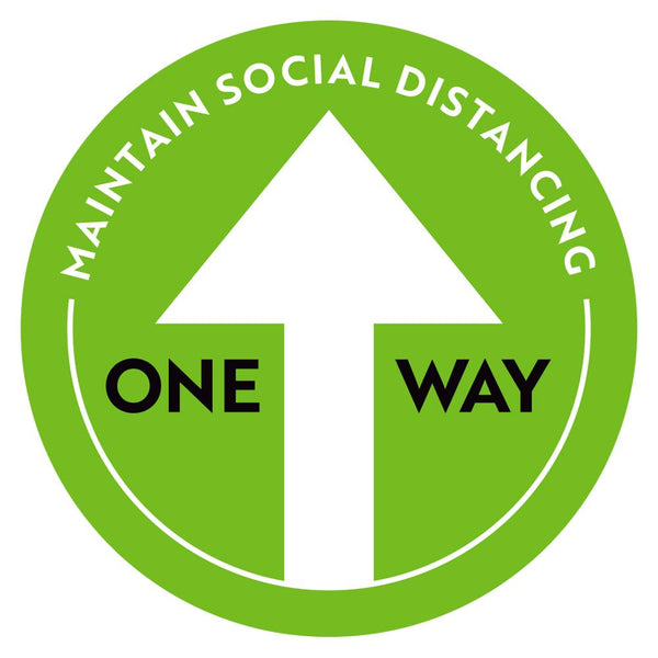One Way Social Distancing Arrow Floor Decal