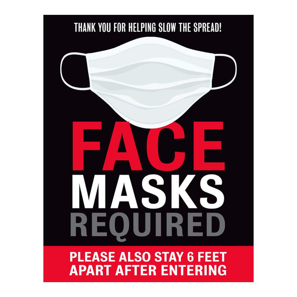 Face Masks Required & Six Feet Apart Decal