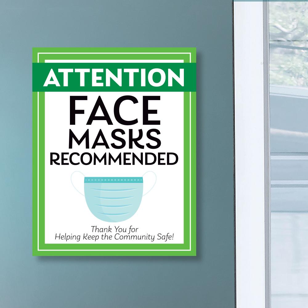 Face Masks Recommended Sign | ExcelMark