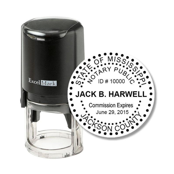 Round Self-Inking Mississippi Notary Stamp