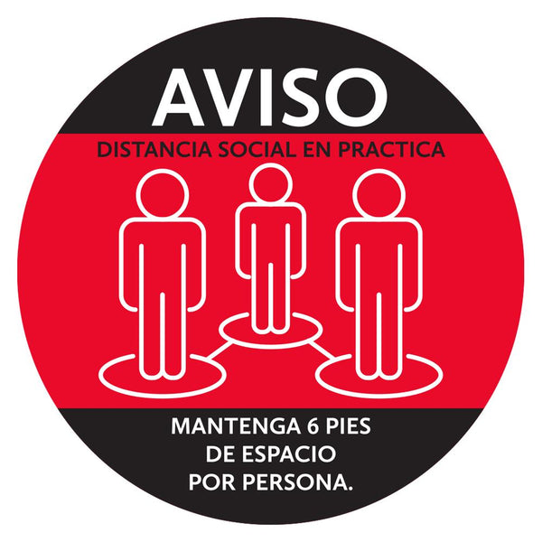 Calcomanías De Piso De Distancia Social En Uso