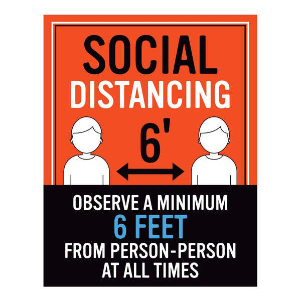 Observe A Minimum Of Six Feet Decal